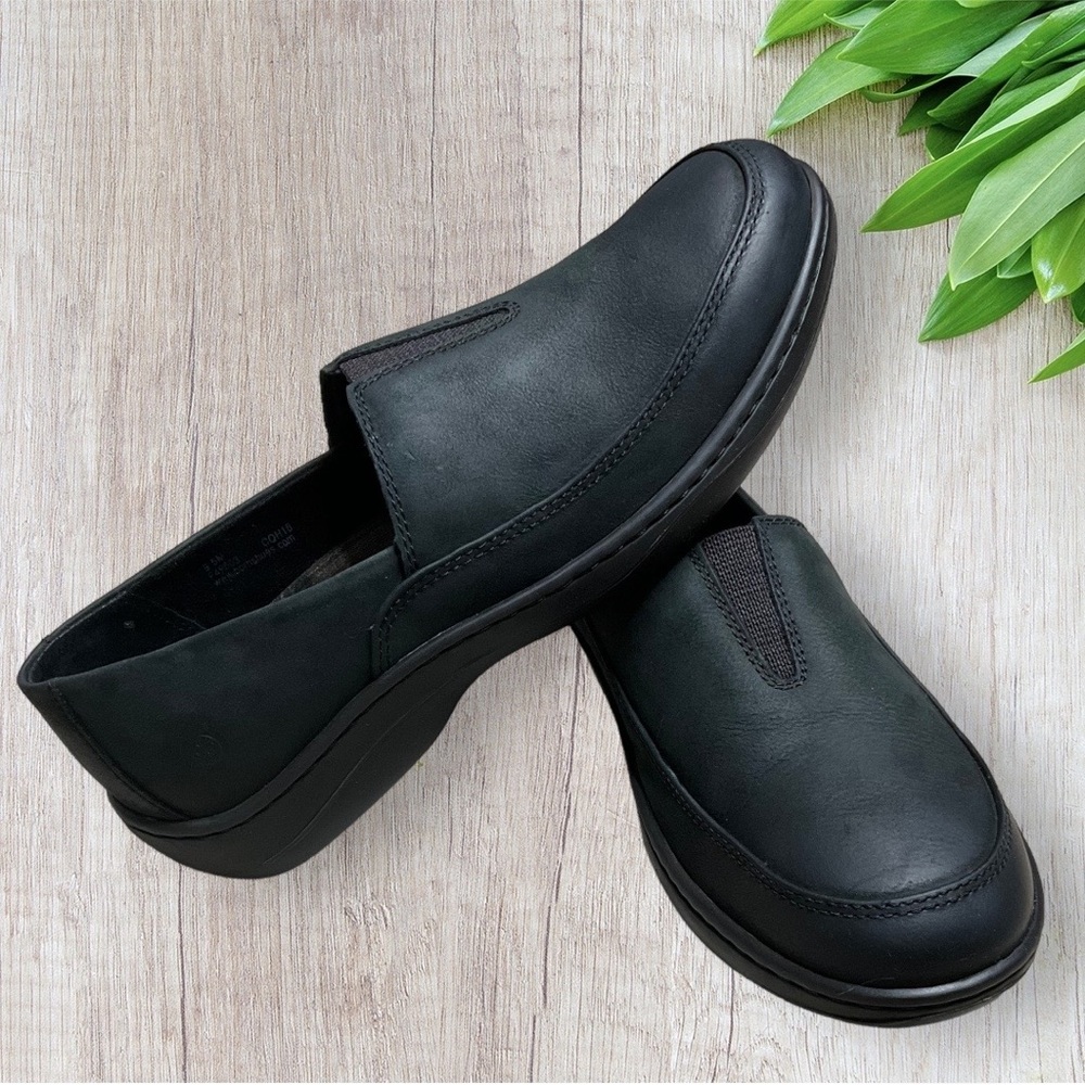 BORN  Women's "Lex" Black Leather Slip Ons US size 9.5
